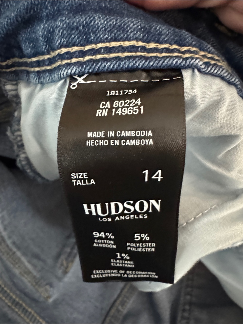 Hudson Womems Medium Light Blue Relaxed Straight Jeans high rise cotton luxury - Picture 4 of 4